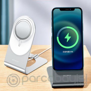 ALLY İPhone 12 Magsafe İçin Standlı Alüminyum Masa Üstü Tutucu Magsafe Stand Tutucu