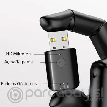 ALLY T50 Bluetooth 5.1 USB Wireless Kablosuz Adaptör+Fm Transmitter