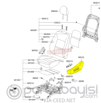 Kia Ceed Sürücü Koltuk Yan Bakaliti Orjinal | 88160A2000Wk