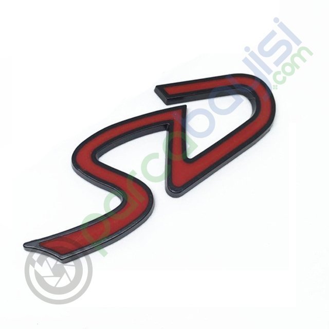 Sd 3D Metal Sticker Metal Logo Amblem Kırmızı - Siyah