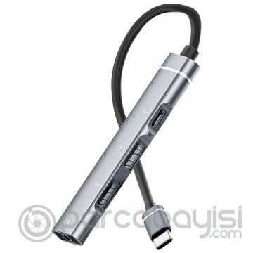 ALLY 4in1 Type-C+3.5mm+USB Girişli Çoğaltıcı Adaptör Çevirici Hub