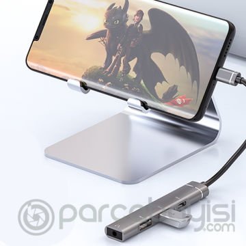 ALLY 4in1 Type-C+3.5mm+USB Girişli Çoğaltıcı Adaptör Çevirici Hub