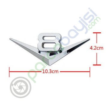 V8 3D Metal Sticker Metal Logo Amblem