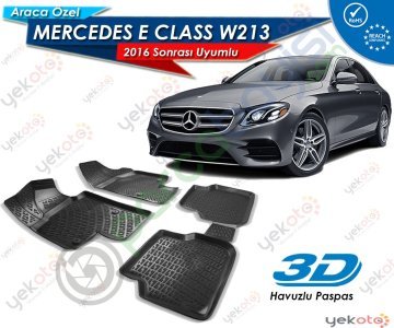 Mercedes E W213 2016 Sonrası Uyumlu Araca Özel 3D Havuzlu Paspas
