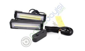 Çakar Led Işık 12 Farklı Flash Modlu Beyaz Işık 2 Li Set Su Geçirmez
