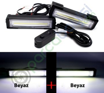 Çakar Led Işık 12 Farklı Flash Modlu Beyaz Işık 2 Li Set Su Geçirmez