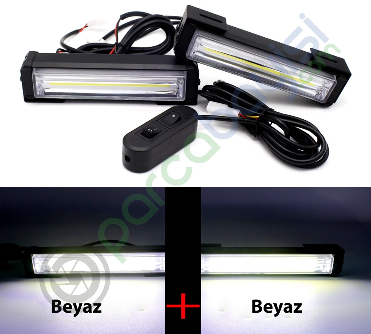Çakar Led Işık 12 Farklı Flash Modlu Beyaz Işık 2 Li Set Su Geçirmez