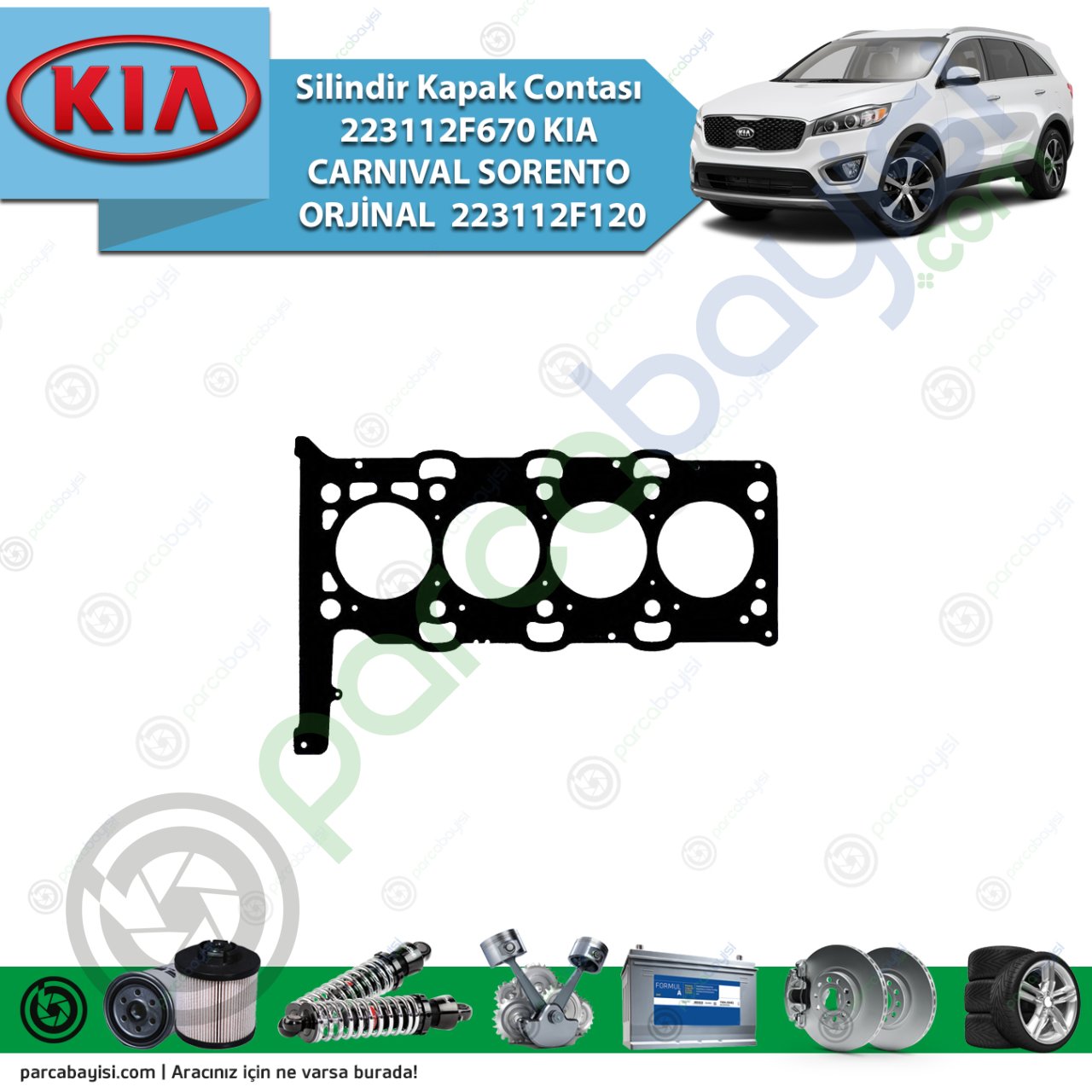 Silindir Kapak Contası 223112F670 Kia Carnıval Sorento Orjinal | 223112F120
