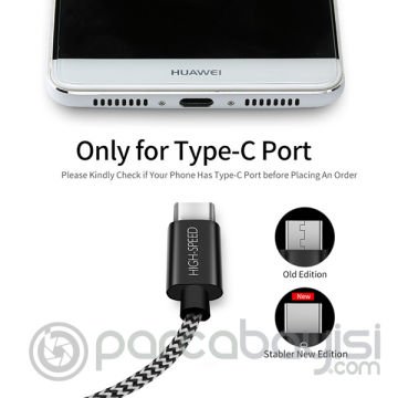 DUX DUCIS Usb Type C Kopmaz Yırtılmaz Usb kablo Hızlı Şarj 0.50CM