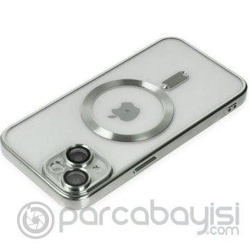 ALLY iPhone 13 6.1inç Renkli Kenar Lazer Çerçeveli Magsafe Uyumlu Silikon Kılıf