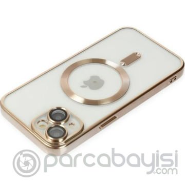ALLY iPhone 13 6.1inç Renkli Kenar Lazer Çerçeveli Magsafe Uyumlu Silikon Kılıf
