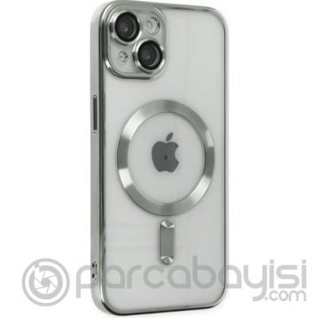 ALLY iPhone 13 6.1inç Renkli Kenar Lazer Çerçeveli Magsafe Uyumlu Silikon Kılıf