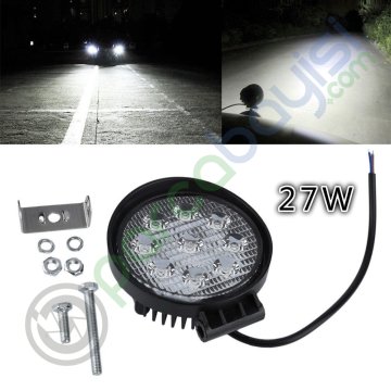 Yuvarlak 9 Led Spot Işığı Sis Farı Off Road Kamyonet Arazi Aracı Tekne Jeep Aydınlatma Barı