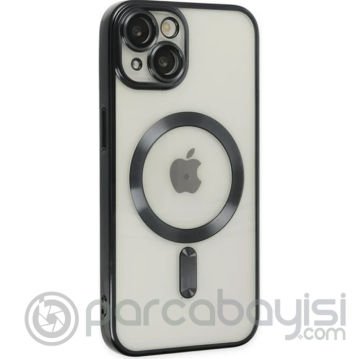 ALLY iPhone 14 6.1inç Renkli Kenar Lazer Çerçeveli Magsafe Uyumlu Silikon Kılıf