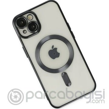 ALLY iPhone 14 6.1inç Renkli Kenar Lazer Çerçeveli Magsafe Uyumlu Silikon Kılıf