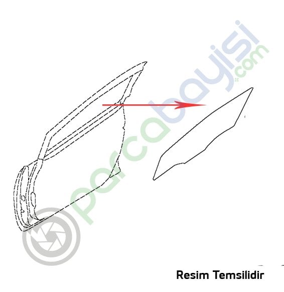 Kia Rio Ön Kapı Camı Sağ Orjinal | 824211W020