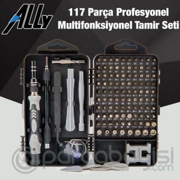 ALLY 117 Parça Profesyonel Cep Telefonu Tablet Laptop Tamir Seti Tornavida Seti