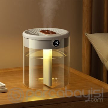 Ezere K15 Işıklı Led Ekranlı Humidifier Araç-Ev Hava Nemlendirme Cihazı