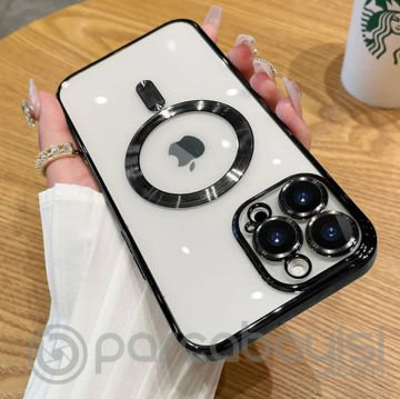 ALLY iPhone 14 Pro 6.1inç Renkli Kenar Lazer Çerçeveli Magsafe Uyumlu Silikon Kılıf