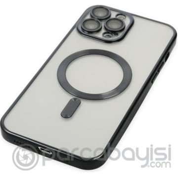 ALLY iPhone 14 Pro Max 6.7inç Renkli Kenar Lazer Çerçeveli Magsafe Uyumlu Silikon Kılıf