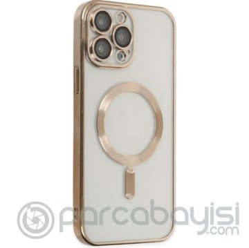 ALLY iPhone 14 Pro Max 6.7inç Renkli Kenar Lazer Çerçeveli Magsafe Uyumlu Silikon Kılıf