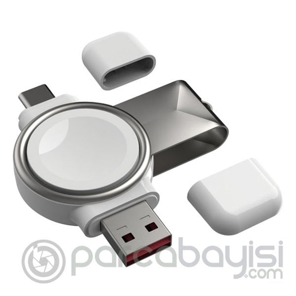 ALLY Apple iWatch İçin Taşınabilir 2 in 1 USB + Type-C Şarj Standı
