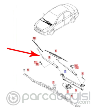 Kia Cerato Silecek Kolu Yolcu Orjinal | 983202F000