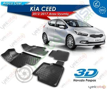 Kia Ceed 2012-2017 Arası Uyumlu Araca Özel 3D Havuzlu Paspas