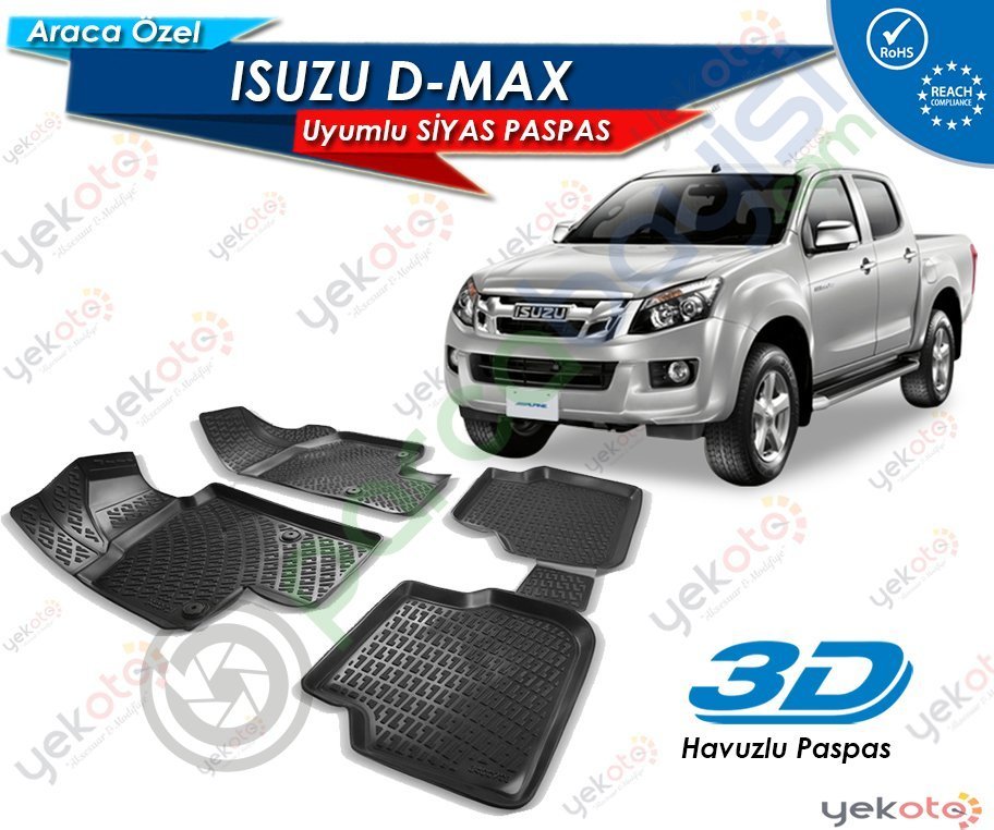 İsuzu Dmax Uyumlu Araca Özel 3D Havuzlu Paspas