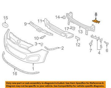 Kia Rio Ön Tampon Braketi Sağ Orjinal | 865281W200