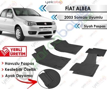 Fiat Albea 2003 Sonrası Uyumlu Havuzlu Kesilebilir Siyah Paspas