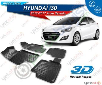 Hyundai İ30 Arası 2012-2017 Uyumlu Araca Özel 3D Havuzlu Paspas