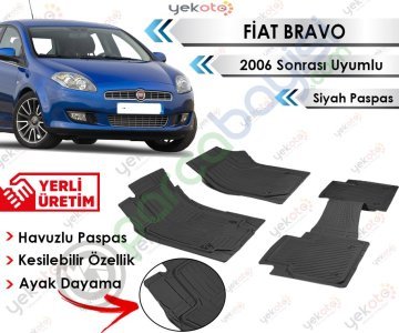 Fiat Bravo 2006 Sonrası Uyumlu Havuzlu Kesilebilir Siyah Paspas