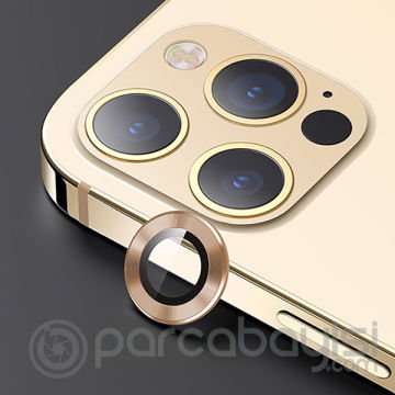 USAMS İphone 12 Pro Max 3D Metal Çerçeveli Kamera Lens Koruyucu