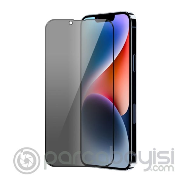 ALLY İPhone 14 6.1 3D Full Privacy Gizlilik Cam Ekran Koruyucu Anti-Spy