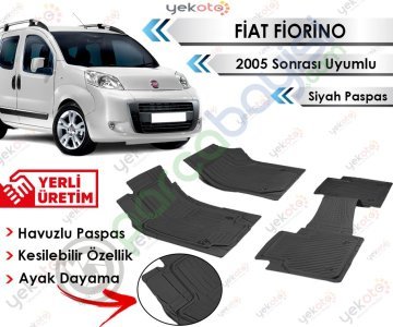 Fiat Fiorino 2005 Sonrası Uyumlu Havuzlu Kesilebilir Siyah Paspas