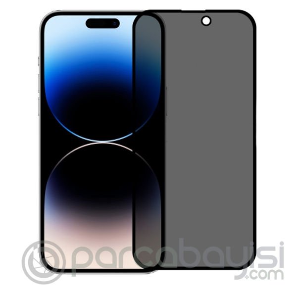 ALLY İPhone 14 Pro Max 3D Full Privacy Gizlilik Cam Ekran Koruyucu Anti-Spy