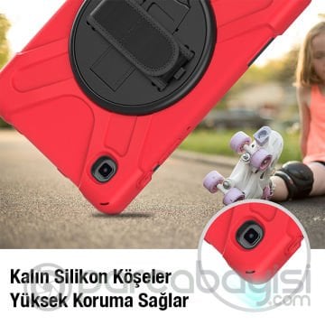 Ally SM Galaxy Tab A7 Lite T220-T225Kılıf 3 Katmanlı Standlı Zırh Shockproof Kılıf