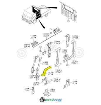 Marşbiel Sacı Sol K3000 Kia Bongo 1994-2000 | 0K60A71191A