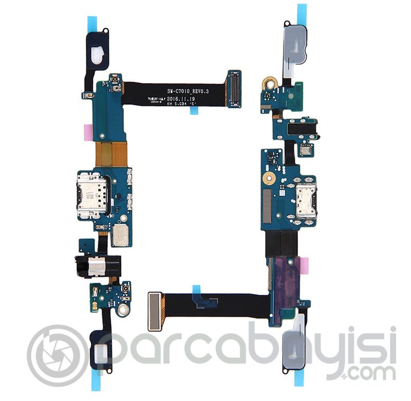 SM  Galaxy C7 Pro C7010 İçin Şarj Kulaklık Soket Tuş Bord Film