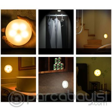 ALLY Akıllı Led Sensorlu Otomatik Usb Şarj Edilebilir Gece Lambası Led