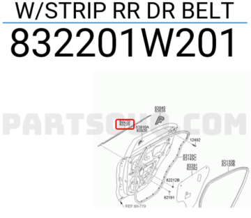 Kia Rio Arka Kapı Dış Fitili Sağ Orjinal | 832201W201