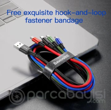 Baseus 4in1 İphone Lightning 2 Usb Type-C Micro Hızlı Şarj Usb Kablo