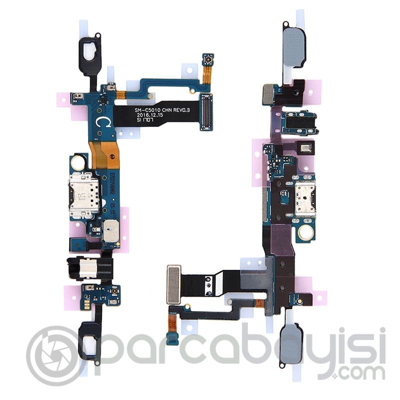 Ally SM Galaxy C5 Pro C5010 İçin Şarj Kulaklık Soket Tuş Bord Film