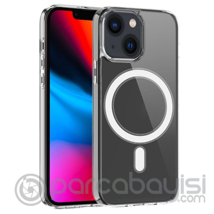 ALLY iPhone 14 6.1inç Magsafe Uyumlu Manyetik Sert Silikon Kılıf