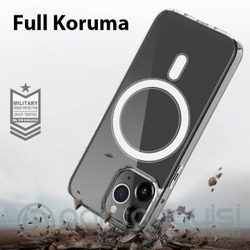 ALLY iPhone 14 6.1inç Magsafe Uyumlu Manyetik Sert Silikon Kılıf