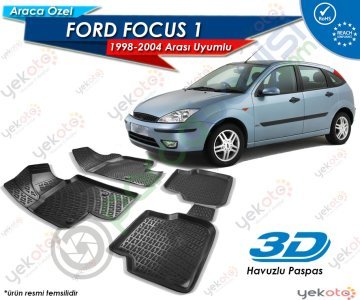 Ford Focus 1 1998-2004 Arası Uyumlu Araca Özel 3D Havuzlu Paspas