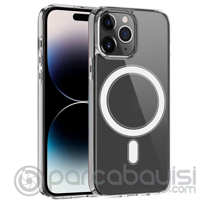 ALLY iPhone 14 Pro Max 6.7inç Magsafe Uyumlu Manyetik Sert Silikon Kılıf