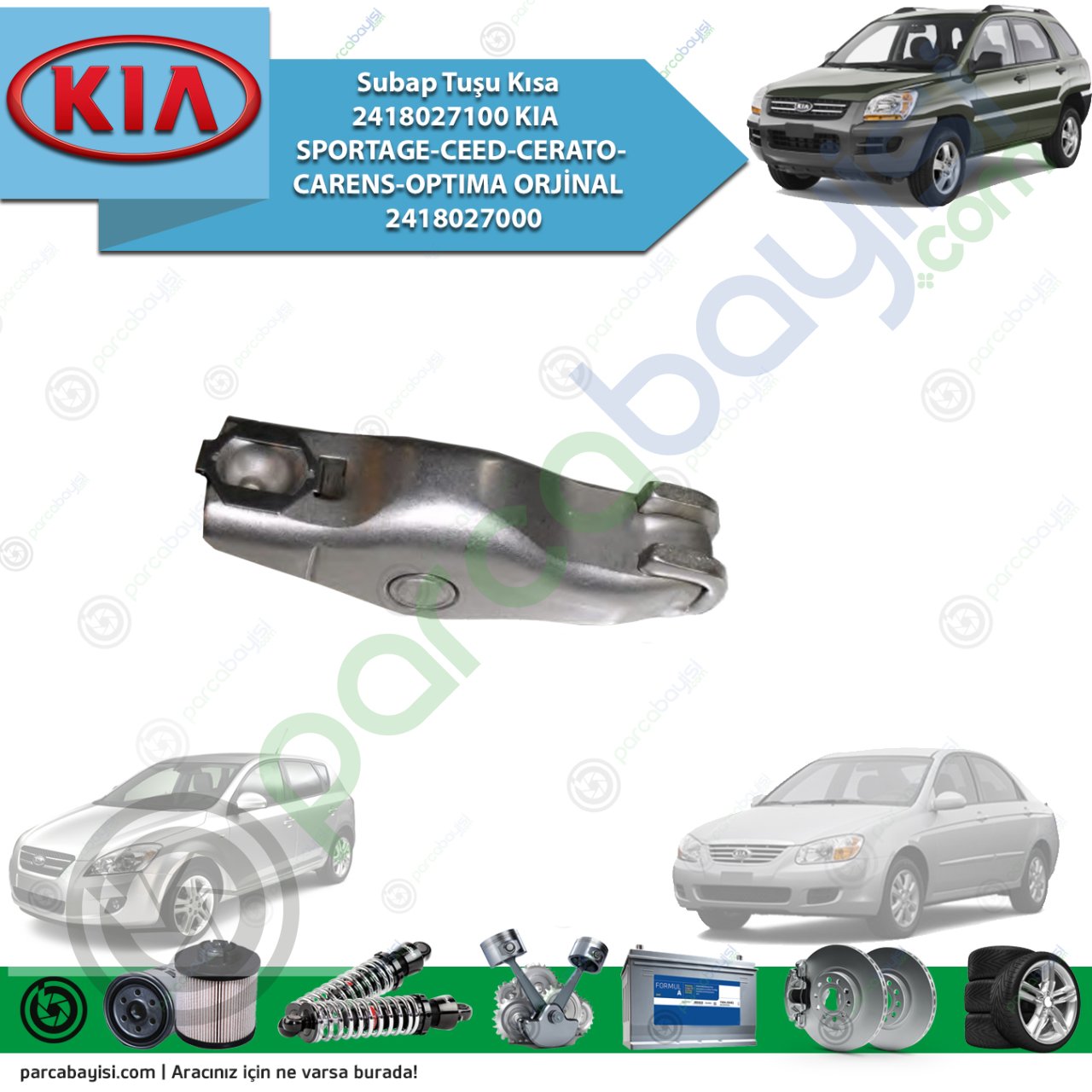 Subap Tuşu Kısa 2418027100 Kia Cerato-Ceed-Sportage-Carens-Optımaorjinal 2418027000