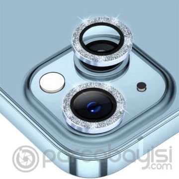 ALLY iPhone 14-14 Plus Diamond Taş İşlemeli Alüminyum Alaşımlı Kamera Lens Koruyucu